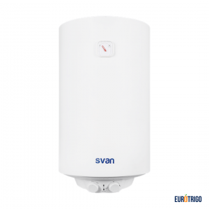 Termo eléctrico de color blanco para calentar agua sanitaria con capacidad de 73 litros marca Svan